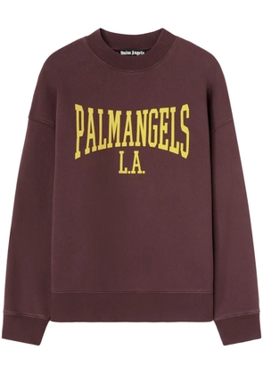 Palm Angels logo-print cotton sweatshirt - Red