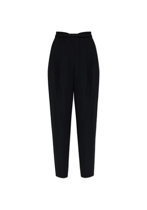 Emporio Armani belted pleated trousers - Black