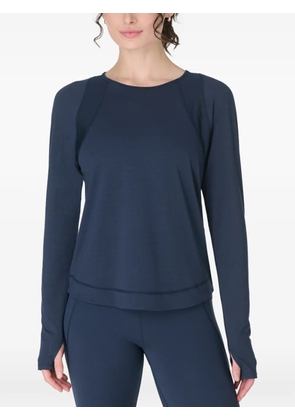 Sweaty Betty Breathe Easy mesh-panelled thumb-slot top - Blue