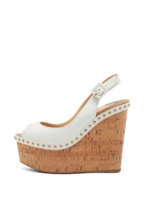 Christian Louboutin Pre-Owned Monico cork platform wedge sandals - White