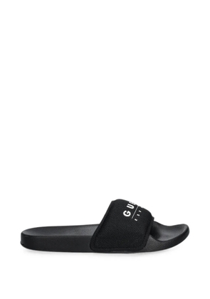 GUESS USA logo-print mesh slides - Black