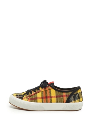 Carolina Herrera Vintage check canvas sneakers - Yellow