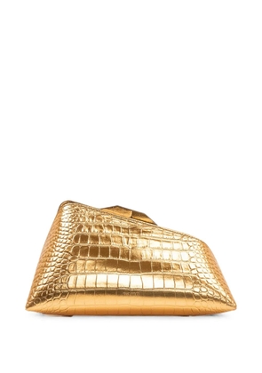The Attico 8.30PM croc-effect clutch bag - Gold