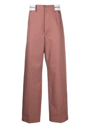 Palm Angels logo-waist cotton trousers - Pink