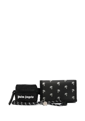 Palm Angels palm tree print lanyard wallet - Black