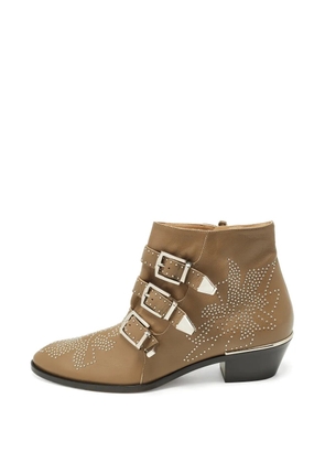 Chloé Pre-Owned Susanna buckled ankle boots - Brown