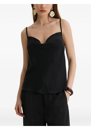 FRAMBOISE cowl-neck silk top - Black
