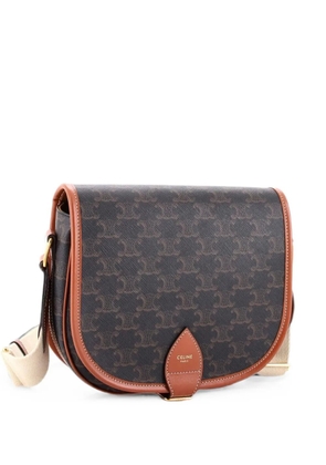 Celine Pre-Owned Folco Bag Triomphe Coated Canvas Large crossbody bag - Brown