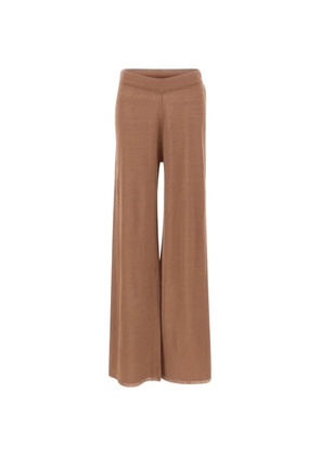 Kangra linen-knit palazzo pants - Brown