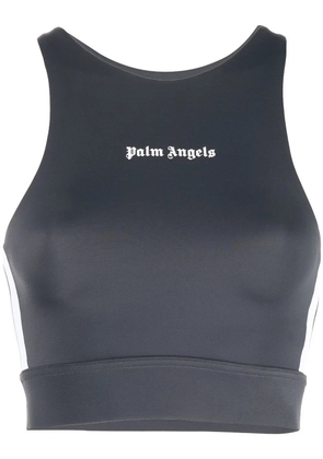 Palm Angels logo-print compression top - Grey