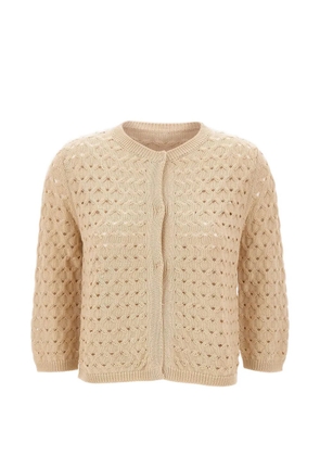 Kangra textured-knit cotton cardigan - Neutrals
