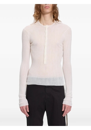 Ann Demeulemeester Bori ribbed-knit henley-neck sweater - Neutrals