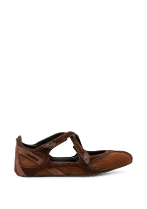 The Attico Floor 01 touch-strap ballet flats - Brown