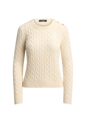 Lauren Ralph Lauren button-trim cable-knit sweater - Neutrals