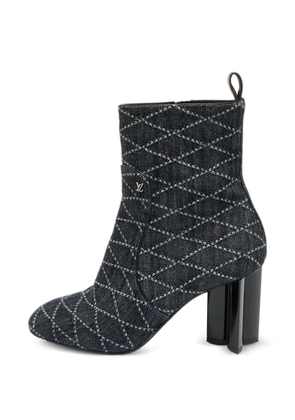 Louis Vuitton Pre-Owned Silhouette flower heel ankle boots - Blue