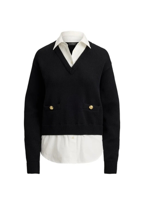 Lauren Ralph Lauren layered button-trim sweater - Black