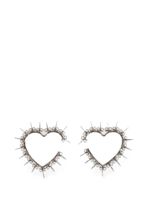 d'heygere heart-shaped stud earrings - Silver