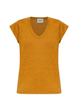 MARANT ÉTOILE Zankou V-neck T-shirt - Yellow