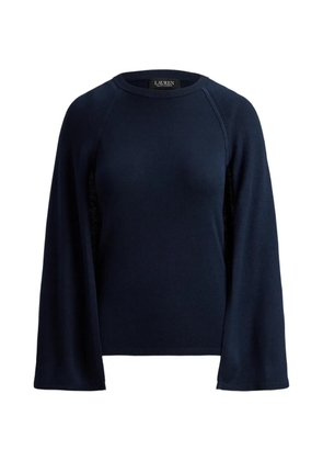 Lauren Ralph Lauren cape-overlay crew-neck sweater - Blue