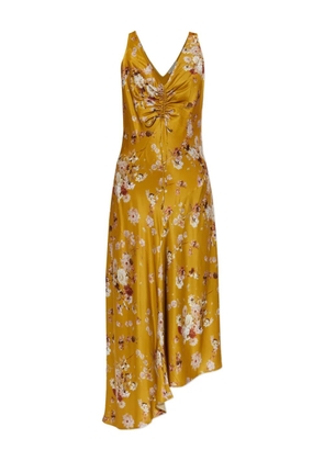 AllSaints floral-print asymmetric dress - Yellow