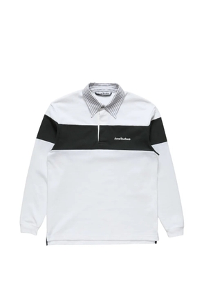 Acne Studios striped polo sweatshirt - White