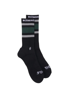 Chrome Hearts striped logo-print socks - Black