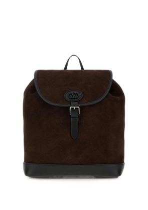 Valentino Garavani VLogo suede backpack - Brown