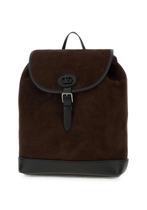 Valentino Garavani VLogo suede backpack - Brown