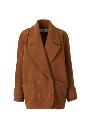 Chloé herringbone double-breasted coat - Brown
