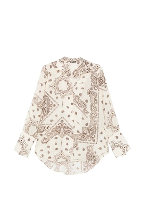 VENUJA paisley-print button-up shirt cover-up - Neutrals
