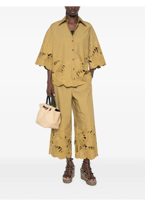 ZIMMERMANN Mahon cut-out embroidered shirt - Neutrals