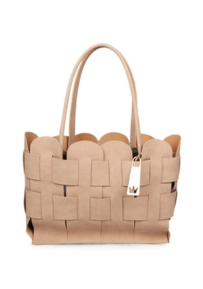 la milanesa large Viola woven tote bag - Neutrals