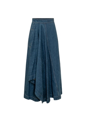 Givenchy logo-detail asymmetric midi skirt - Blue