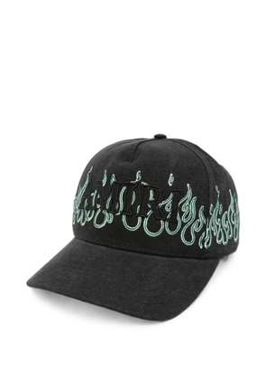 AMIRI flame-embroidered logo-patch baseball cap - Black