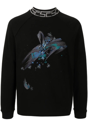 SHIATZY CHEN embroidered mock-neck sweatshirt - Black