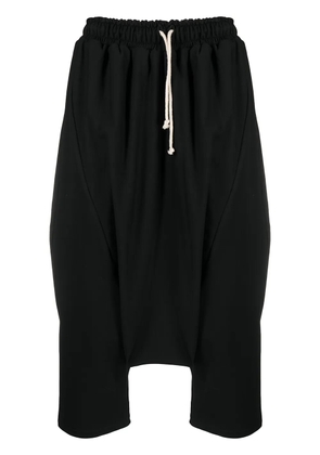 Alchemy cropped stretch-cotton drop-crotch trousers - Black