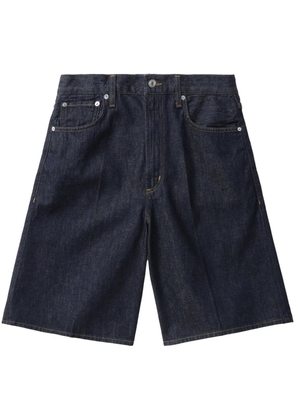 AGOLDE Nolan pleated denim shorts - Blue
