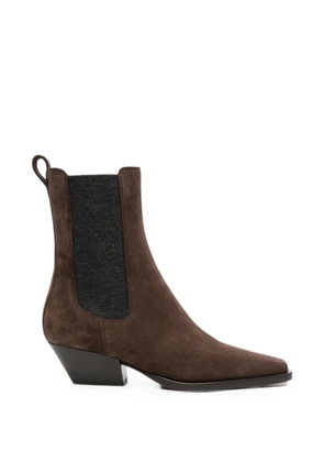 Brunello Cucinelli suede elasticated ankle boots - Brown
