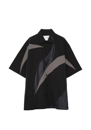 Yoshiokubo Ellipse abstract-patchwork short-sleeve shirt - Black