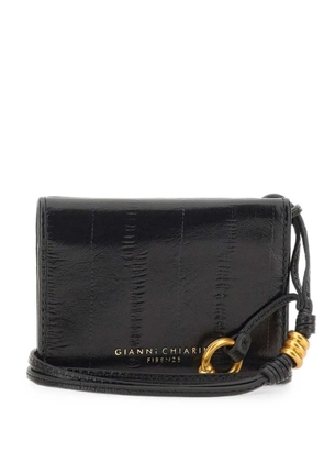 GIANNI CHIARINI eel-effect leather card holder - Black