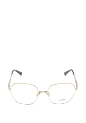 CHANEL Pre-Owned 1986-1988 geometric-frame glasses - Gold
