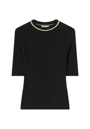 RETORI chain-detail rib-knit T-shirt - Black