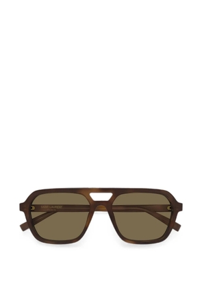 Saint Laurent Eyewear geometric-frame sunglasses - Brown