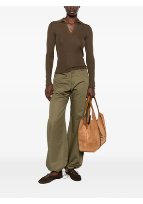 Max Mara ribbed-knit polo sweater - Brown