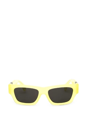 Palm Angels Eyewear logo-plaque square-frame sunglasses - Yellow