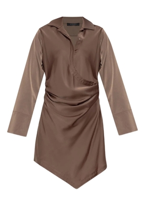 AllSaints wrap-effect shirt asymmetric day dress - Brown
