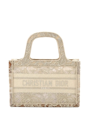 Christian Dior Pre-Owned Book Embroidered Canvas Mini tote bag - Gold