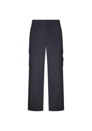 Stone Island wide-leg logo-patch cargo pants - Black