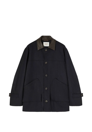 RETORI leather-collar field jacket - Blue