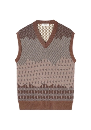 RETORI reversible jacquard-knit vest - Brown